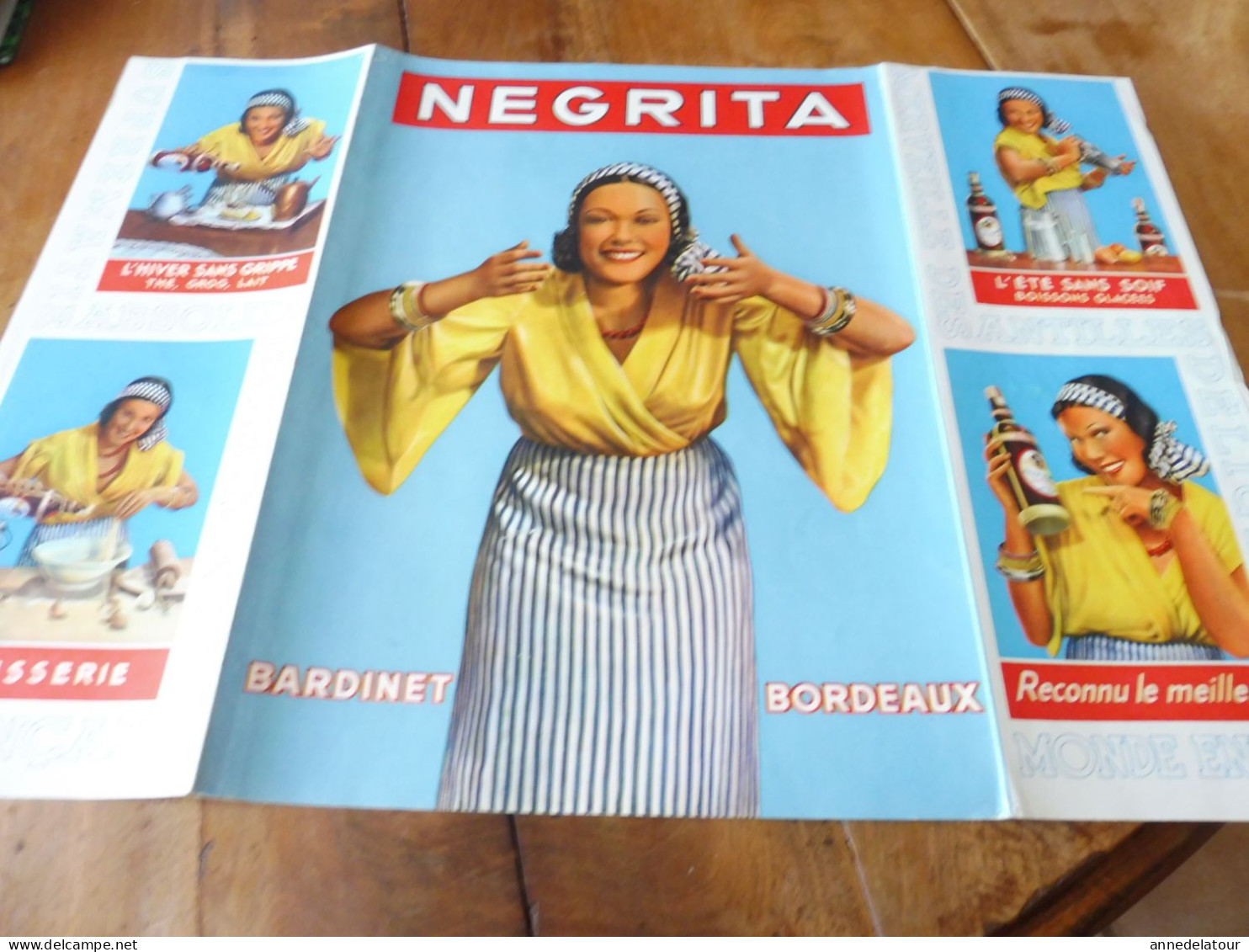 Affiche Couleurs Document Original De 1928 , NEGRITA Dimension Fermé 37 X 27cm - Alcools