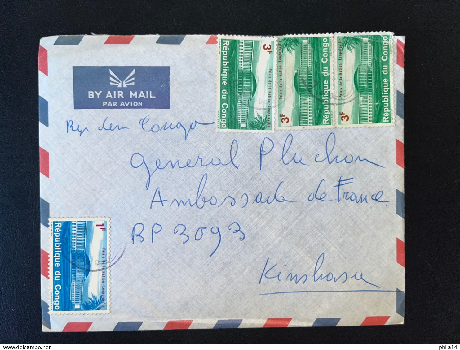 ENVELOPPE CONGO / POUR KINSHASA 196? - Lettres & Documents