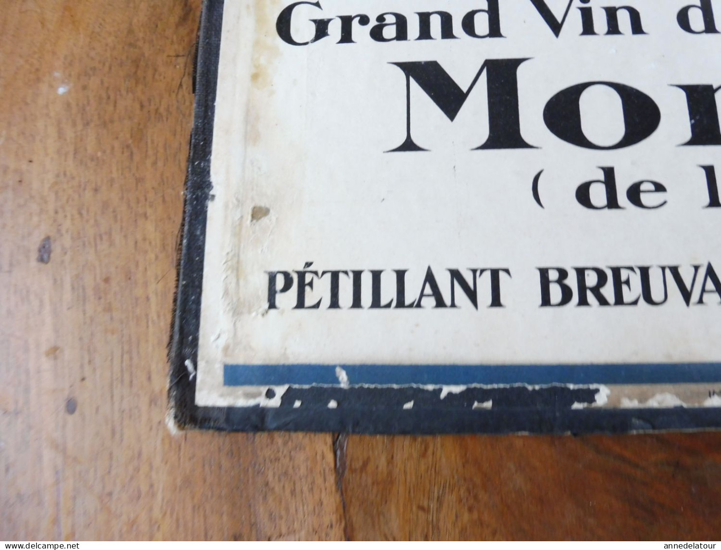 Plaque publicitaire Grand Vin de Champagne MORLANT de la Marne (pétillant breuvage) dimension   37 x 27cm