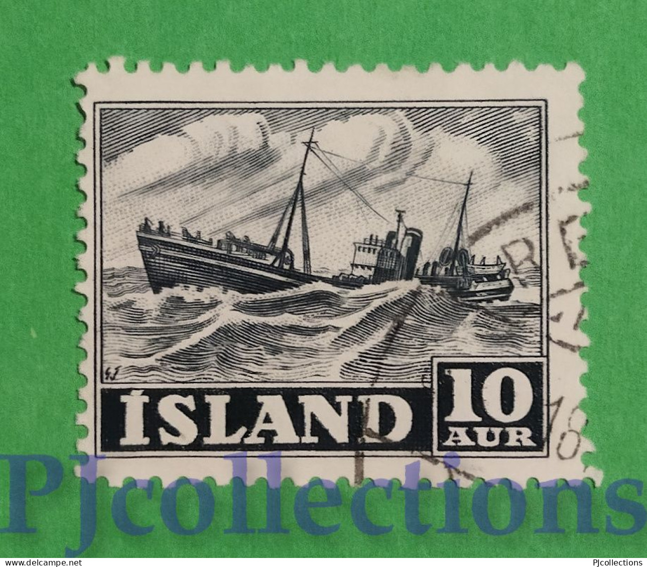 S433 - ISLANDA - ICELAND 1950/54 NAVE - SHIP 10a USATO - USED - Gebraucht