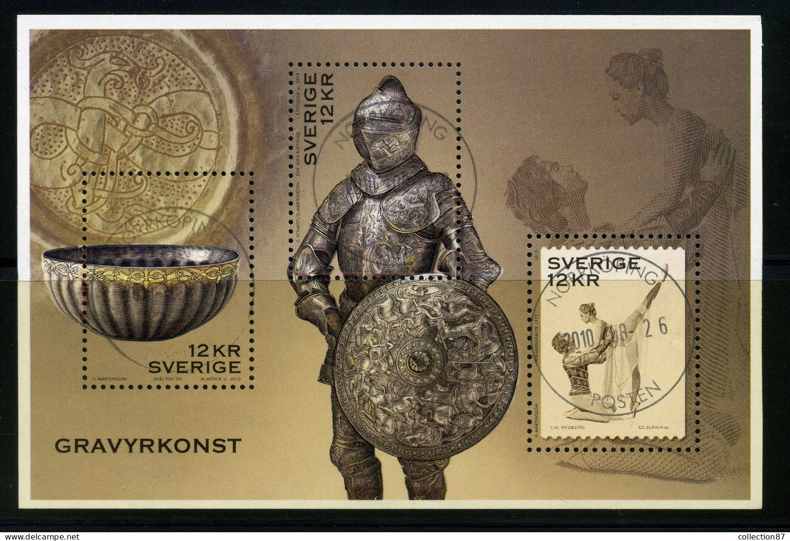 Réf 77 < SUEDE - Yvert Bloc N° 53 Ø < Oblitéré Ø Used -- > Art < Armure Du Roi Eric XIV + Bol De Rute + Ballet Roméo ... - Blocks & Sheetlets