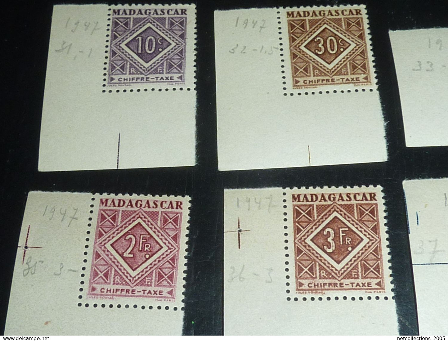 MADAGASCAR CHIFFRE TAXE 1947 N°31/40 - NEUFS SANS CHARNIERES (20/09) - Portomarken
