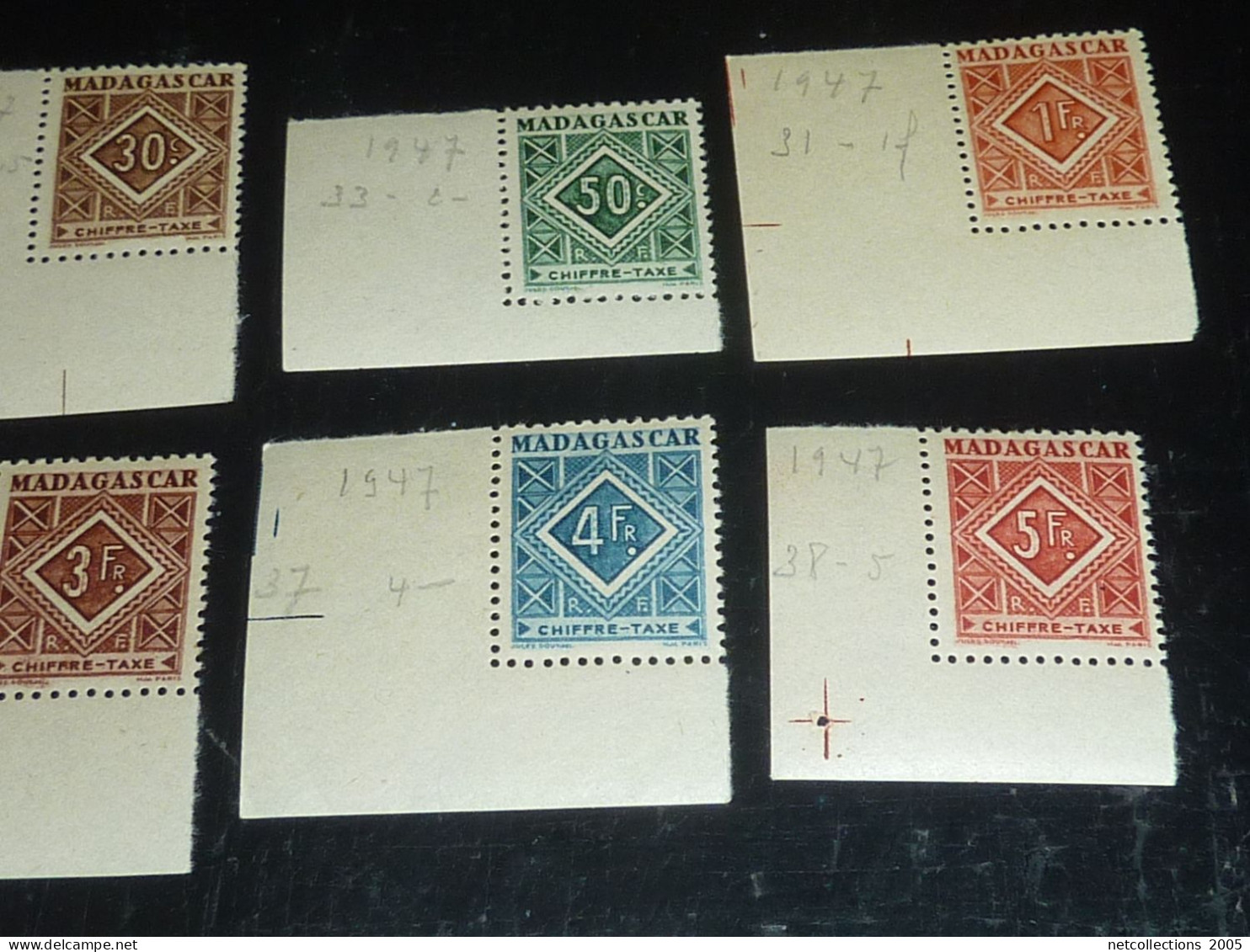 MADAGASCAR CHIFFRE TAXE 1947 N°31/40 - NEUFS SANS CHARNIERES (20/09) - Portomarken