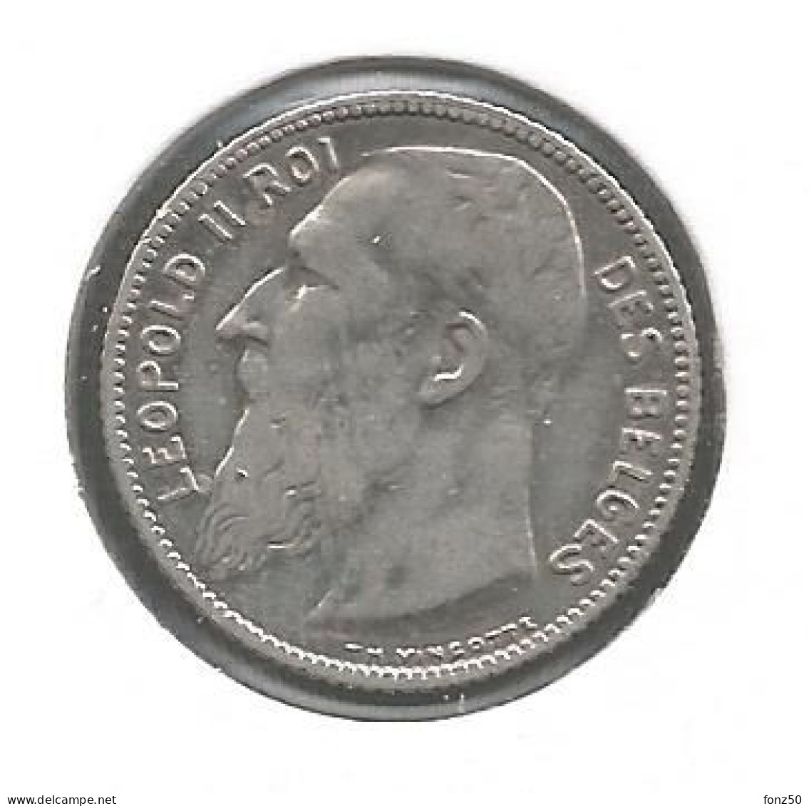 LEOPOLD II * 1 Frank 1909 Frans  Zonder Punt * Z.Fraai * Nr 12487 - 1 Frank