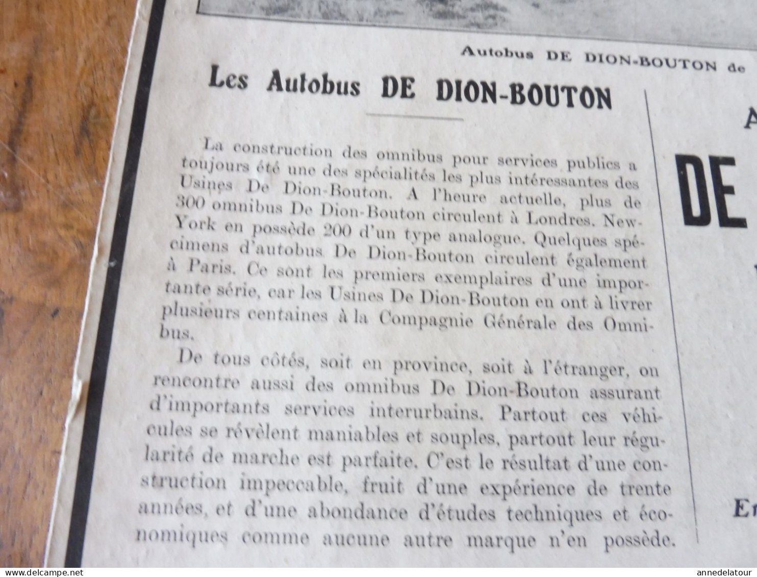 Plaque Publicitaire Automobiles Et Camions DE DION BOUTON    Dimension   36x 28cm  (origine  1911) - Placas De Cartón