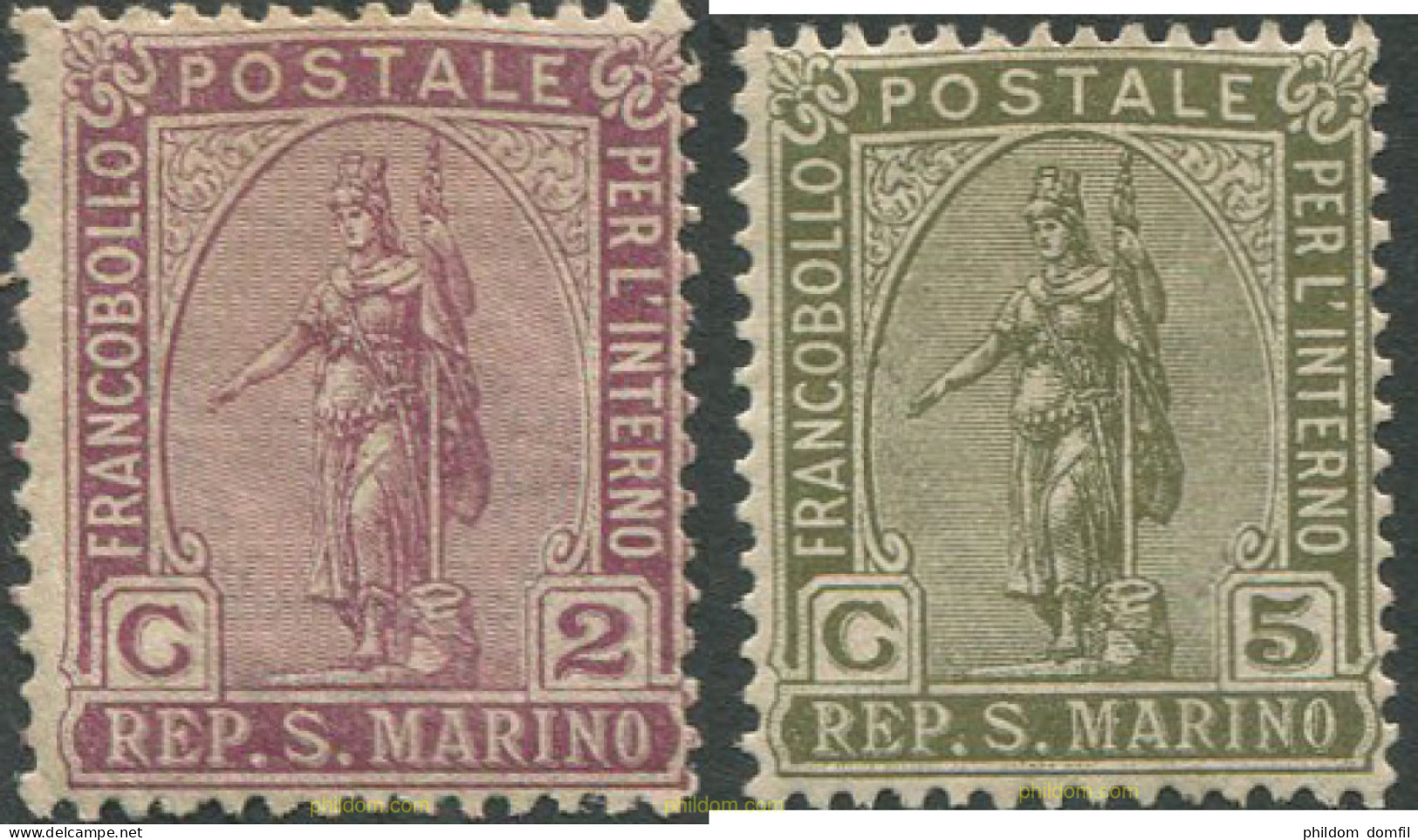 713313 HINGED SAN MARINO 1922 ESTATUA DE LA LIBERTAD - Used Stamps