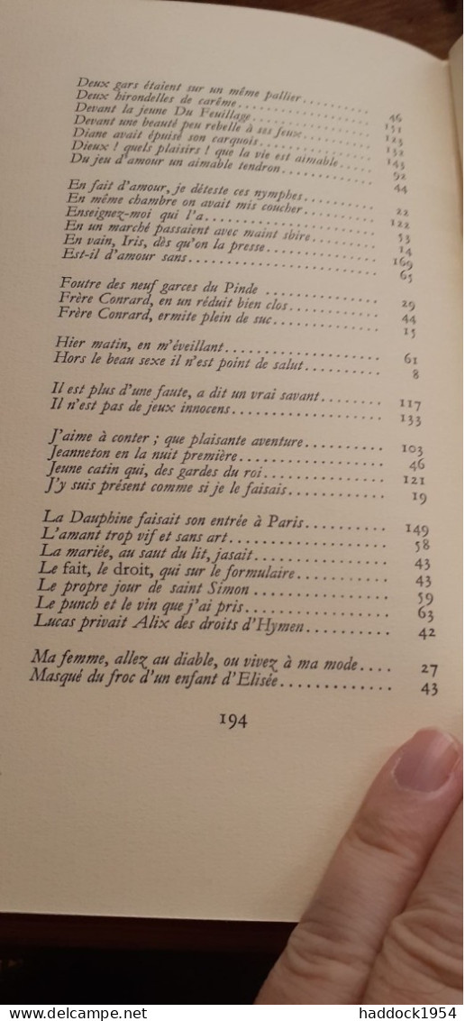 Petit Enfer Poétique Du XVIIIe Siècle HENRY MULLER  Au Cercle Du Livre Précieux 1959 - Auteurs Français