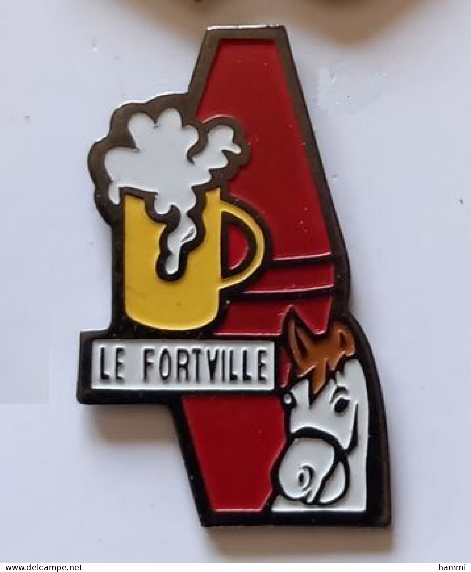 YY347 Pin's Bière BEER Bar Tabac PMU LE FORTVILLE Alfortville Val-de-Marne Cheval Signé AB Pin's Arthus ? Achat Fixe - Beer