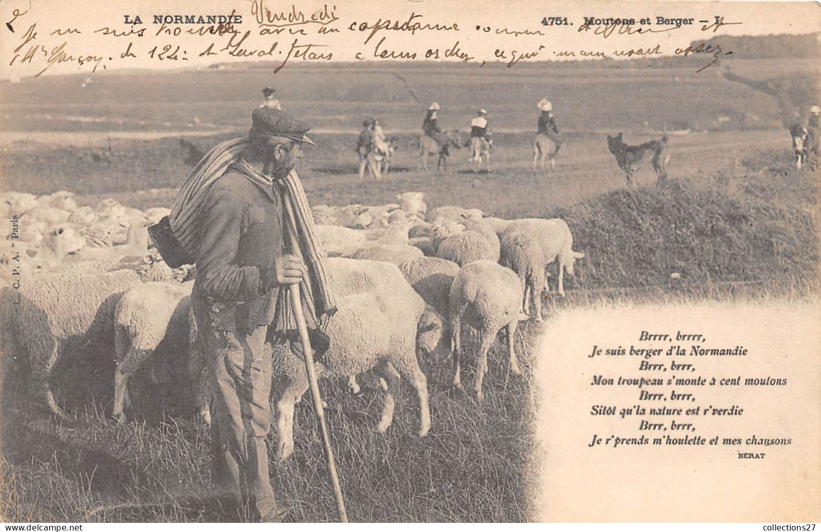 LA NORMANDIE- MOUTONS ET BERGER - Viehzucht