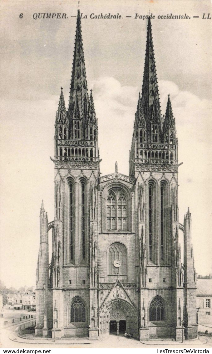 FRANCE - Quimper - La Cathédrale - Façade Occidentale - Carte Postale Ancienne - Quimper