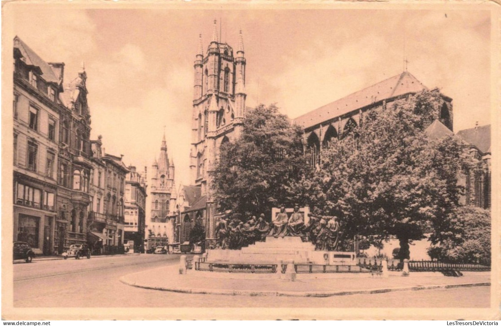 BELGIQUE - Gand - La Cathédrale St Bavon Et Le Monument Des Frères Van Eyck - Carte Postale Ancienne - Gent