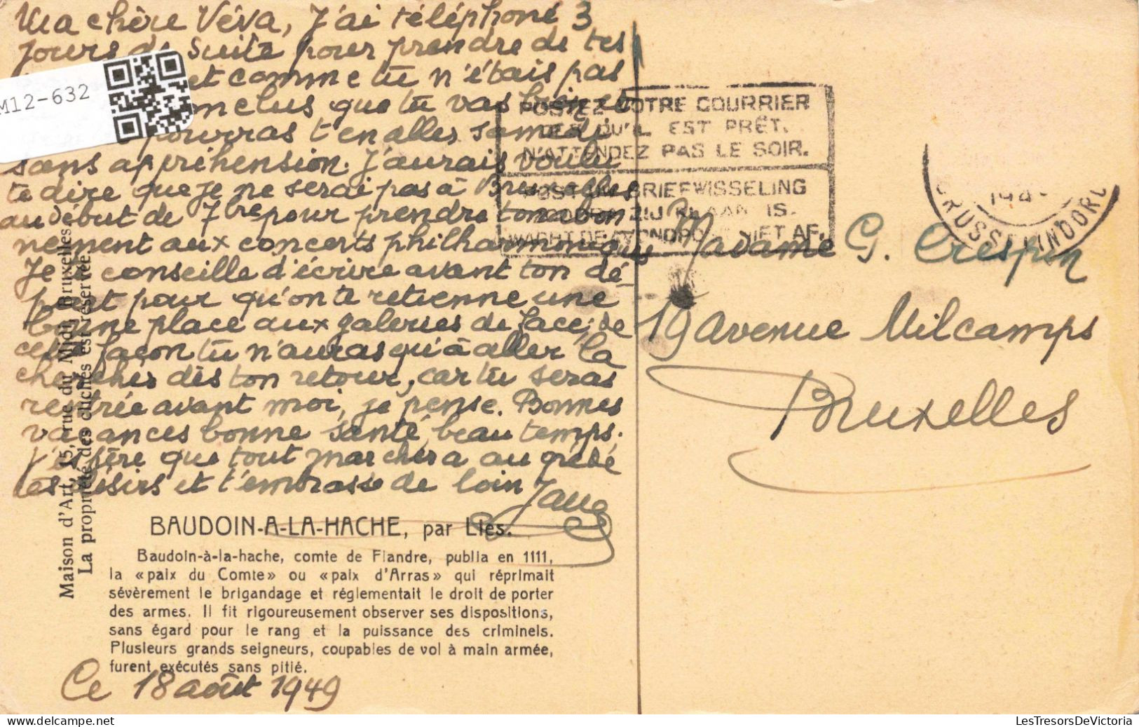 HISTOIRE - Baudouin à La Hache Par Lies - Carte Postale Ancienne - Storia