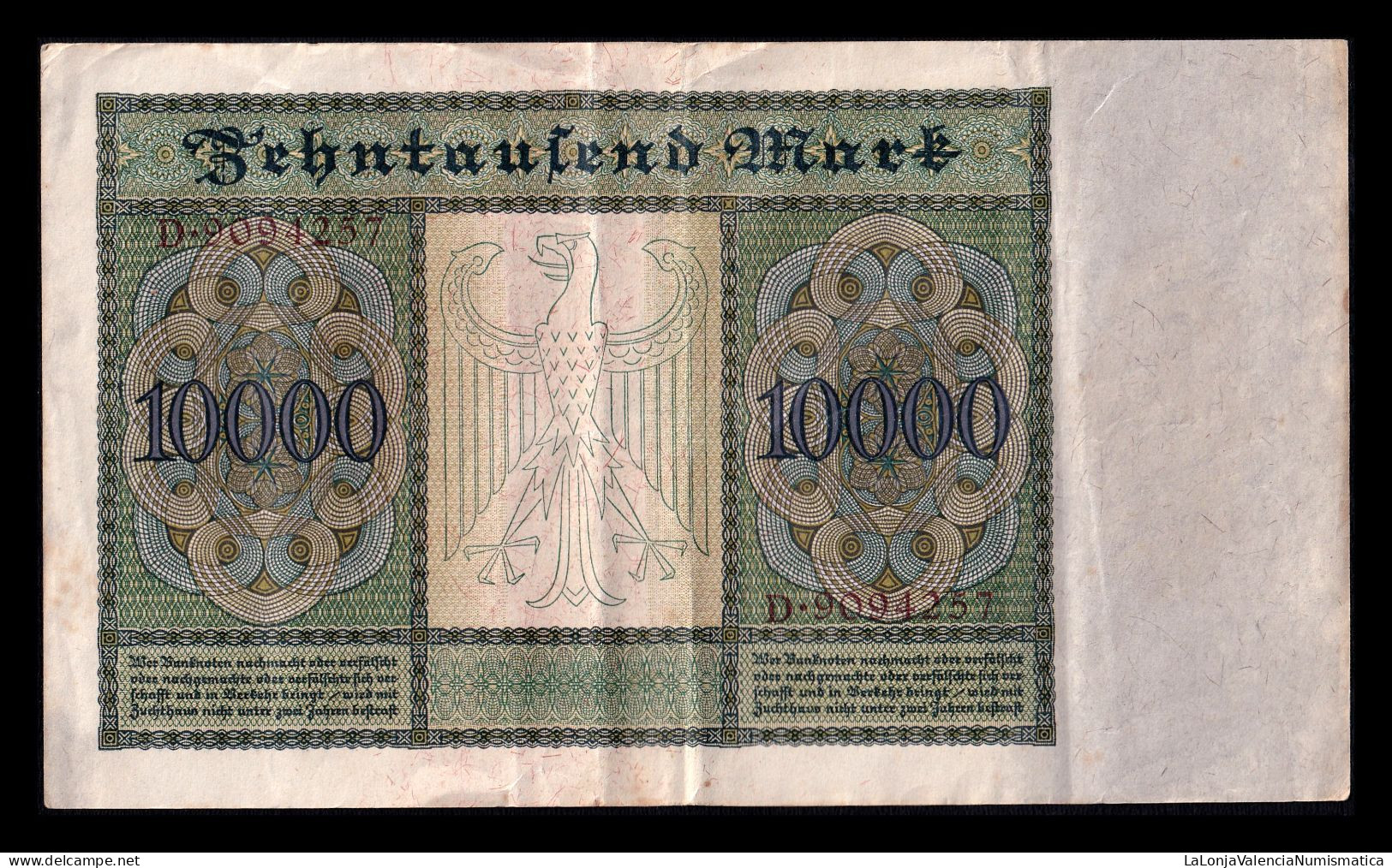 Alemania Germany 10000 Mark 1922 Pick 70 Mbc Vf - 10000 Mark