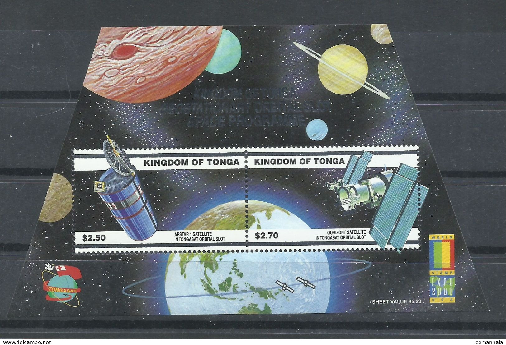 TONGA,  HOJA BLOQUE  TEMA ESPACIAL       MNH  ** - Oceanië