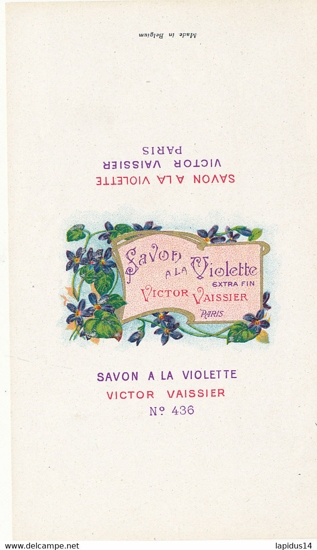 SA 82 ETIQUETTE  SAVON  PARFUM  A LA VIOLETTE VICTOR VAISSIER    PARIS - Etiquetas