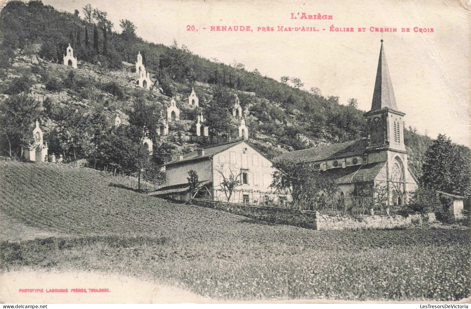 FRANCE - L'Ariège - Renaude - Eglise Et Chemin De Croix - Carte Postale Ancienne - Other & Unclassified