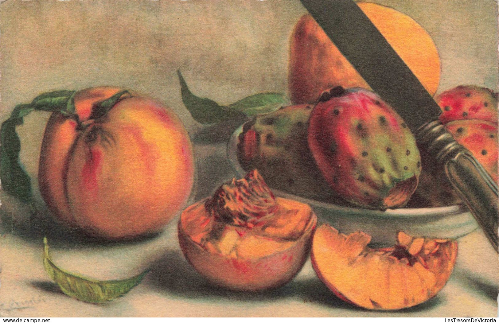 ARTS - Peintures Et Tableaux - Des Fruits Découpés - Carte Postale Ancienne - Malerei & Gemälde