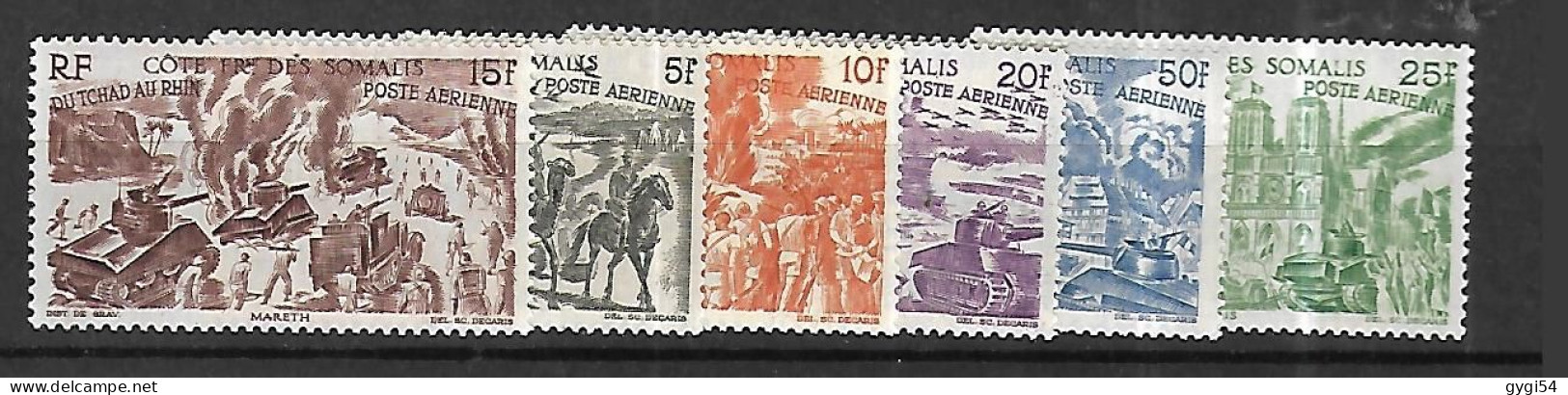 GRANDE SERIE COLONIALE DU TCHAD AU RHIN 1946 SOMALIS Cat Yt N° 14 à 19   N** MNH - 1946 Tchad Au Rhin