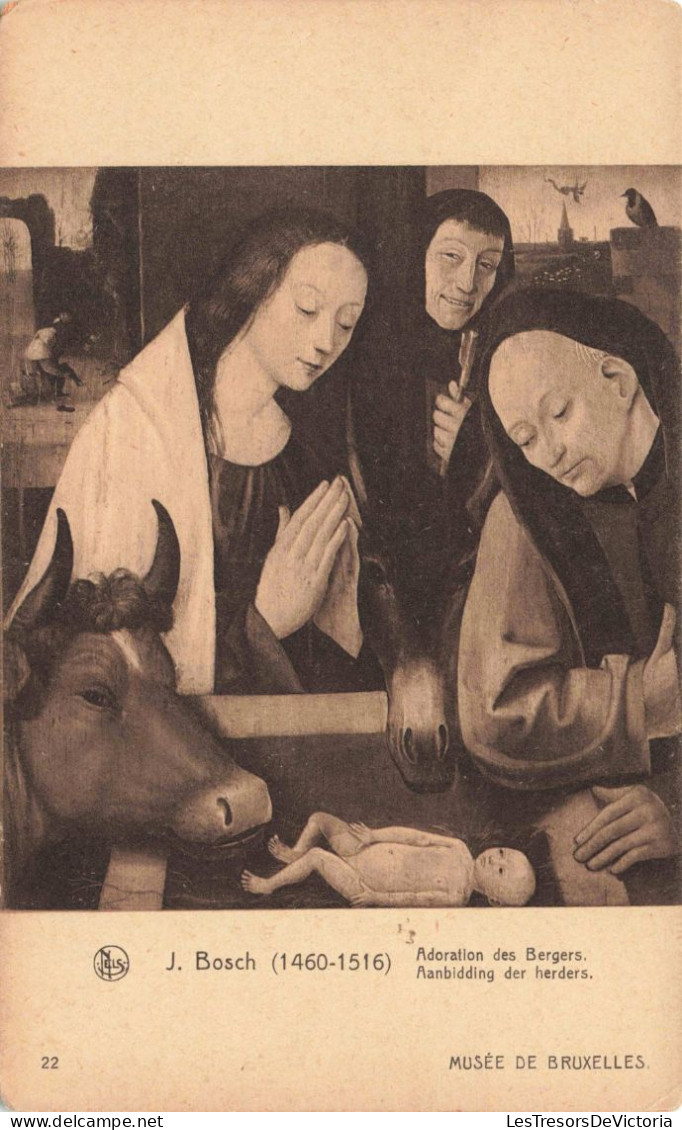 BELGIQUE - Musée De Bruxelles - J Bosch - Adoration Des Bergers - Carte Postale Ancienne - Museums