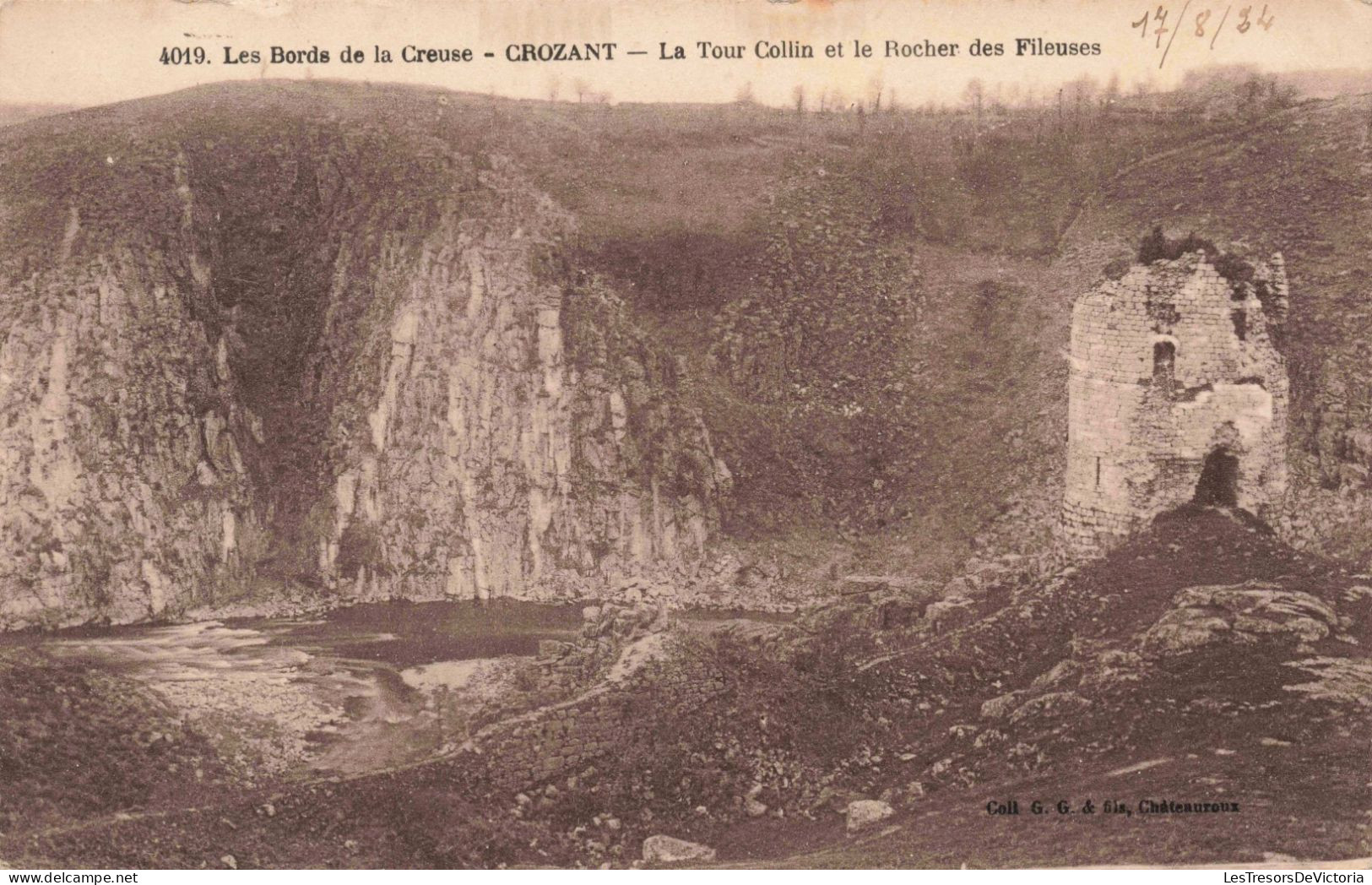 FRANCE - Crozant - Les Bords De La Creuse - Tour Collin Et Le Rocher Des Fileuses - Carte Postale Ancienne - Crozant