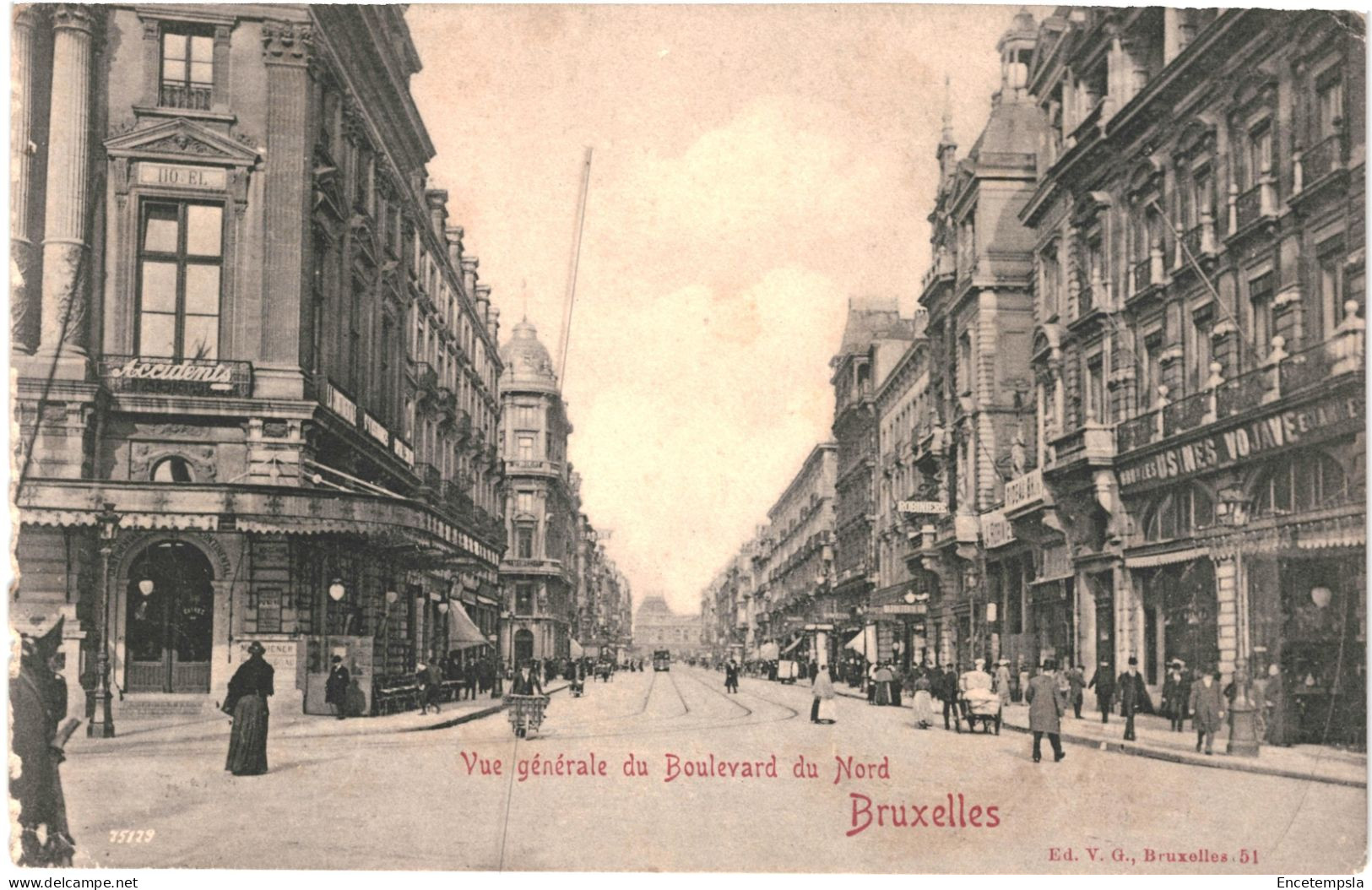 Carte Postale  Belgique Bruxelles Vue Générale Du Boulevard Du Nord Début 1900  VM72146 - Lanen, Boulevards