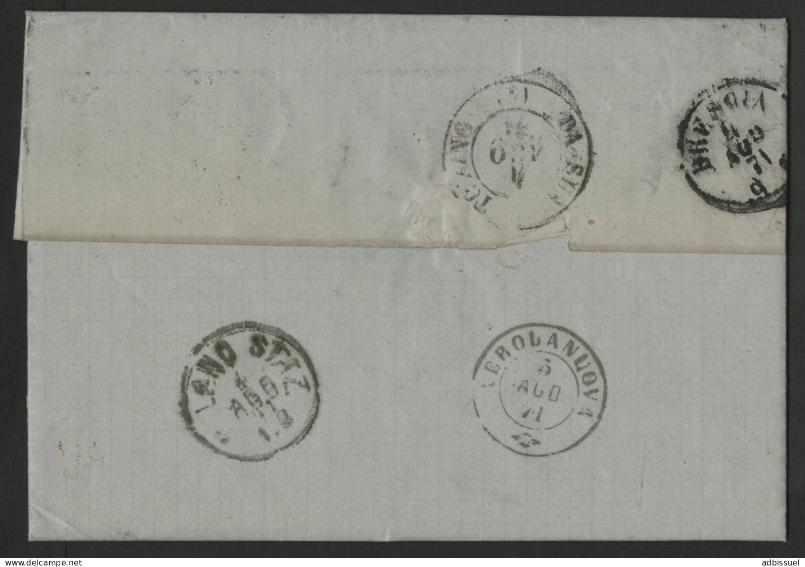 N° 37 (x 2) ETOILE 24 + C. à D. PARIS R. De CLERY 2/8/71 Pour VEROLANUOVA Province De BRESCIA Voir Suite - 1849-1876: Classic Period