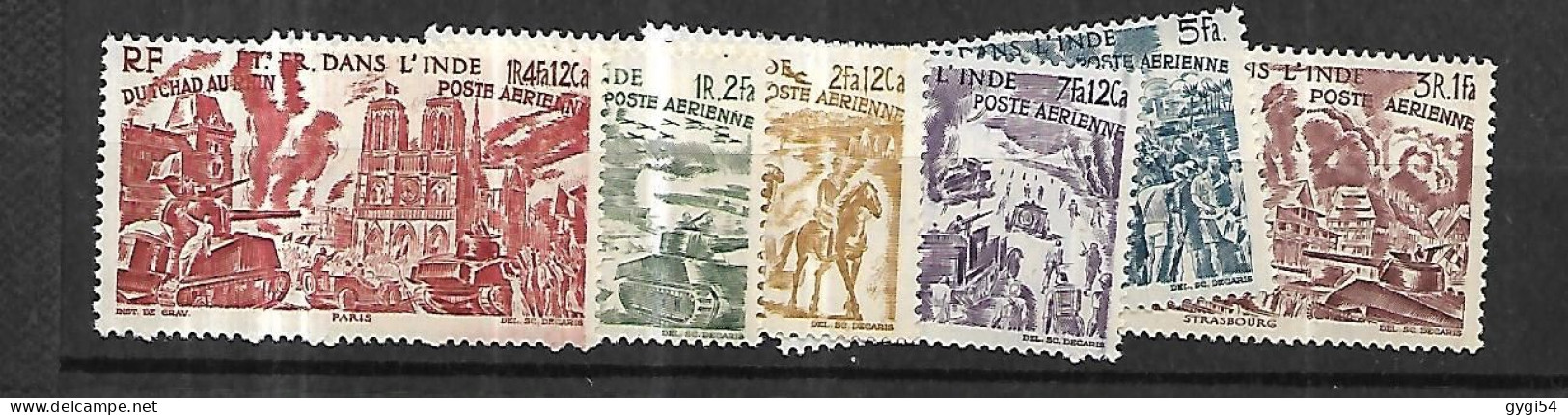 GRANDE SERIE COLONIALE DU TCHAD AU RHIN 1946 INDE Cat Yt   11  à  16    N** MNH - 1946 Tchad Au Rhin