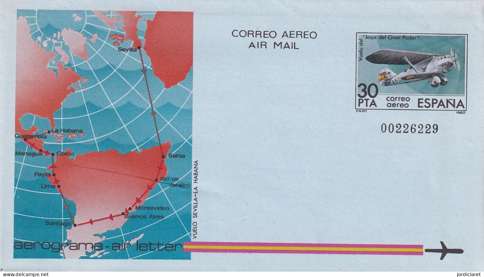 AEROGRAMME   ESPAÑA 1982 - Orologeria