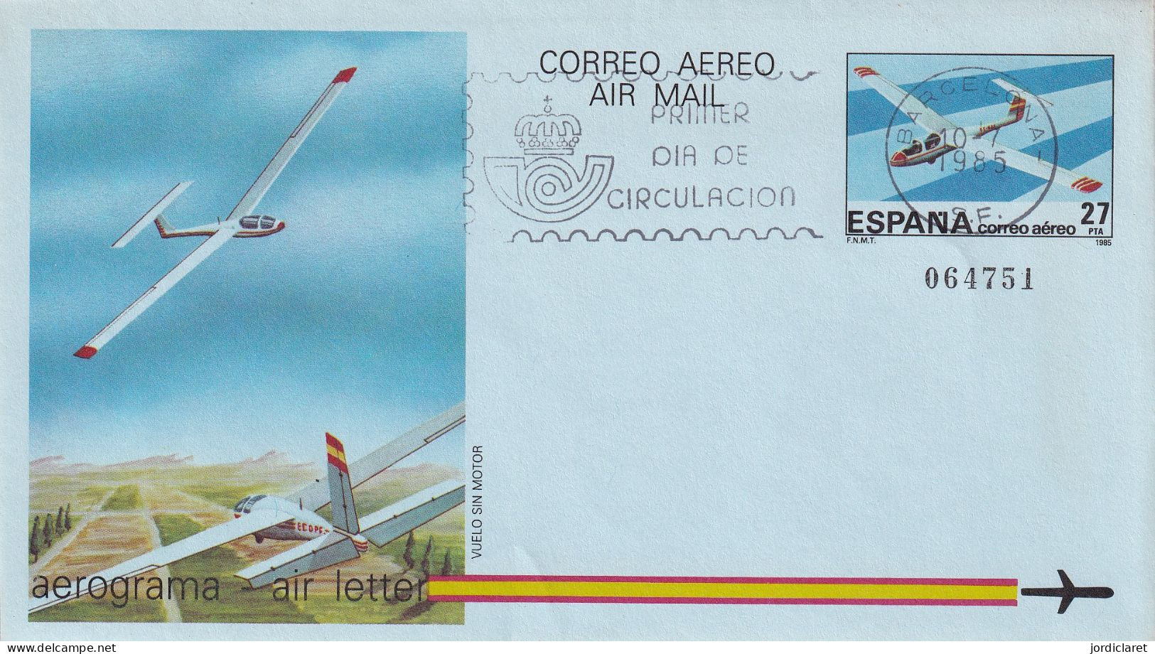 AEROGRAMME   ESPAÑA 1985 - Orologeria