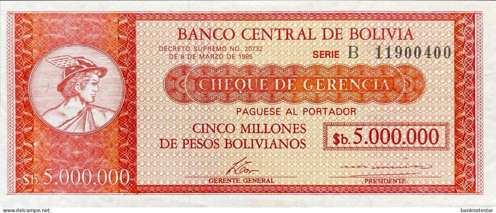 Bolivia 5 Bolivianos, P-200 (1987) - UNC - RARE - Bolivie