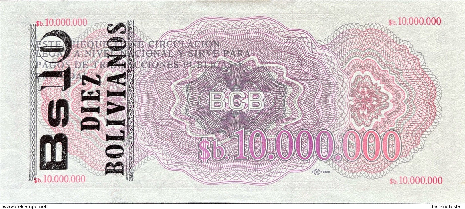 Bolivia 10 Bolivianos, P-201 (1987) - UNC - RARE - Bolivien