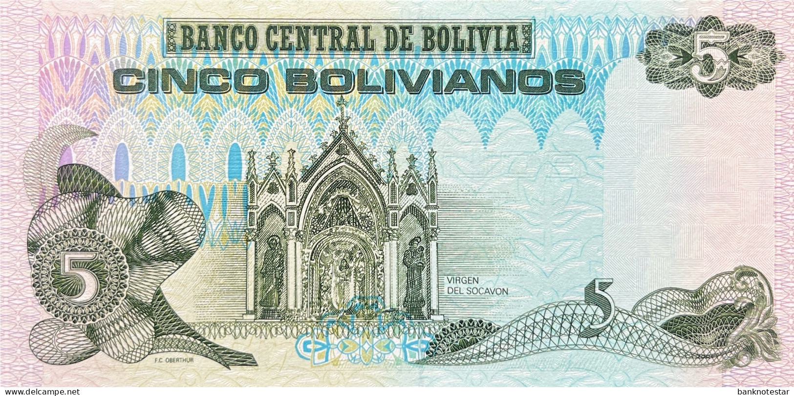 Bolivia 5 Bolivianos, P-203b (1990) - UNC - Bolivie