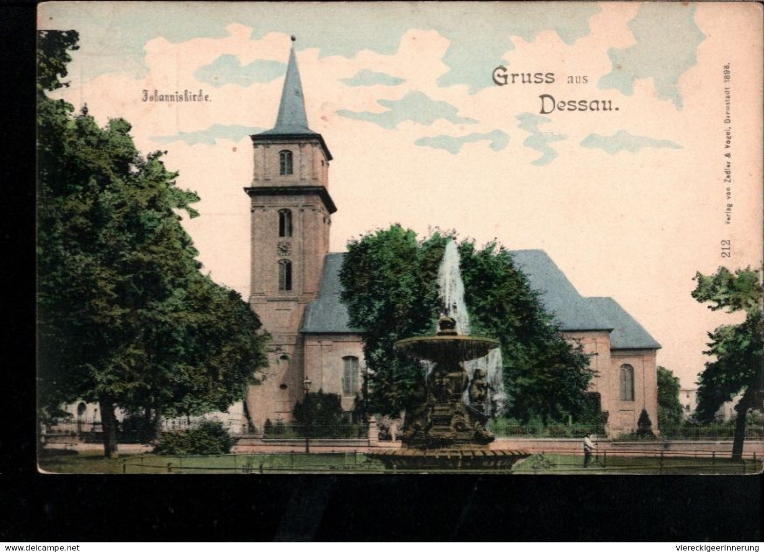 ! Alte Ansichtskarte 1898 Gruss Aus Dessau, Johanniskirche, Verlag Zedler & Vogel, Dresden, Nr. 212 - Dessau