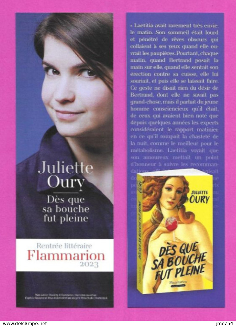 Bookmarks - Marque page FLAMMARION. Juliette Oury. Bookmark.