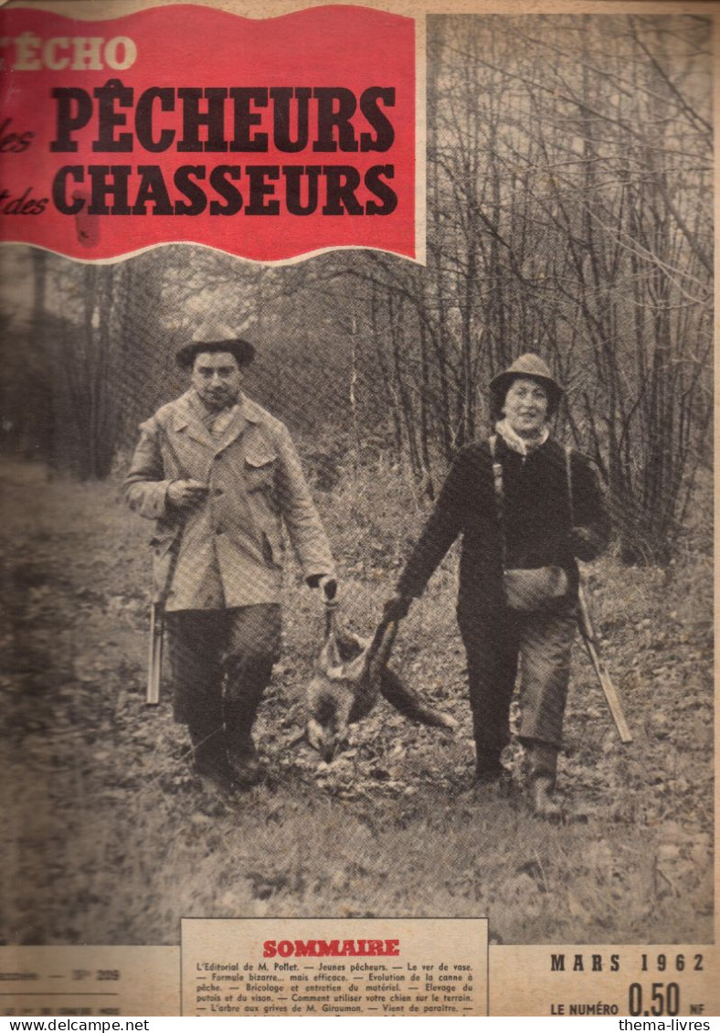 Revue  L'ECHO DES PECHEURS ET DES CHASSEURS   Mars 1962 (CAT6206) - Chasse/Pêche