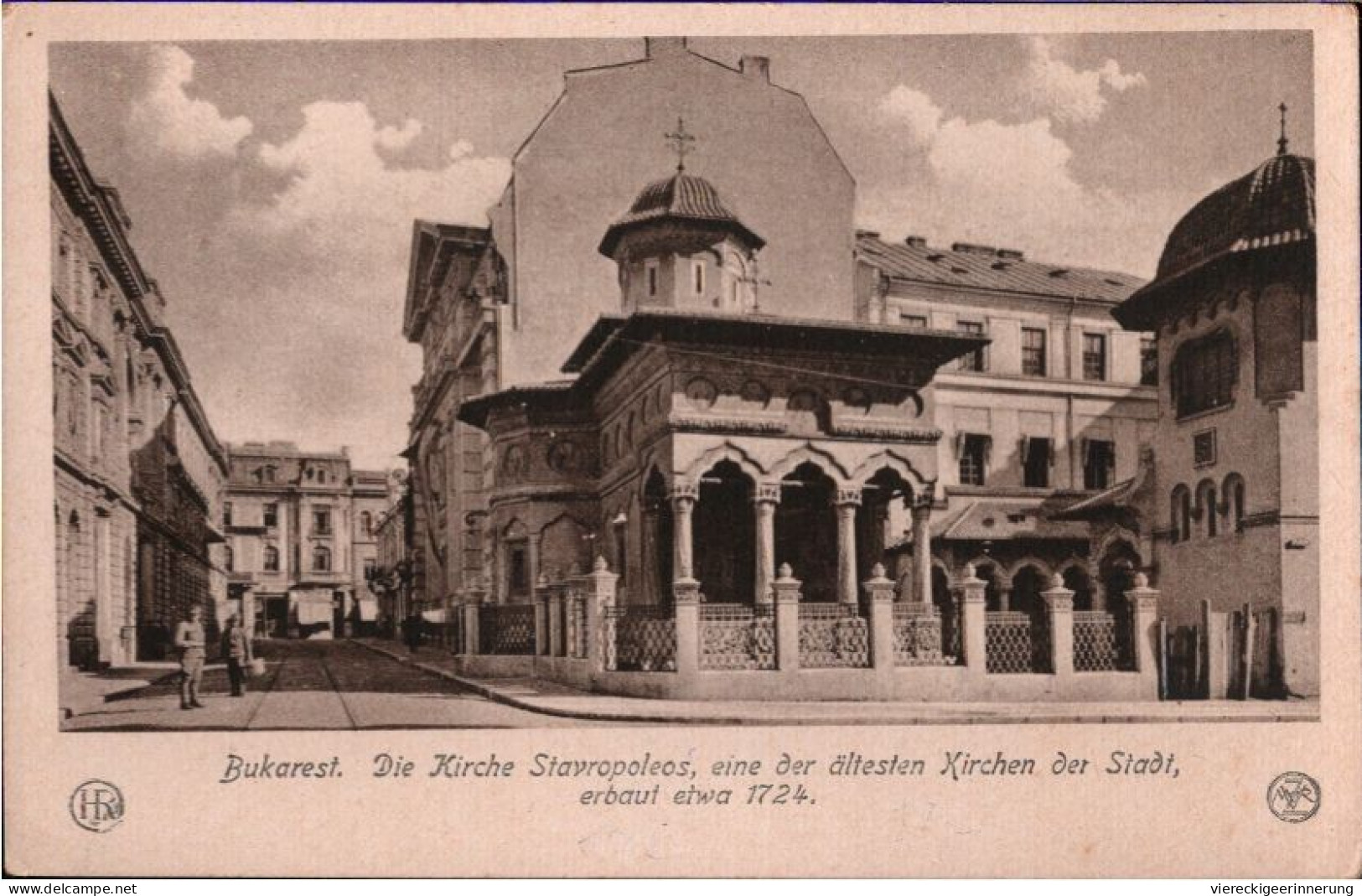 ! Alte Ansichtskarte Bukarest, Kirche Stavropoleos, Rumänien, Romania - Romania
