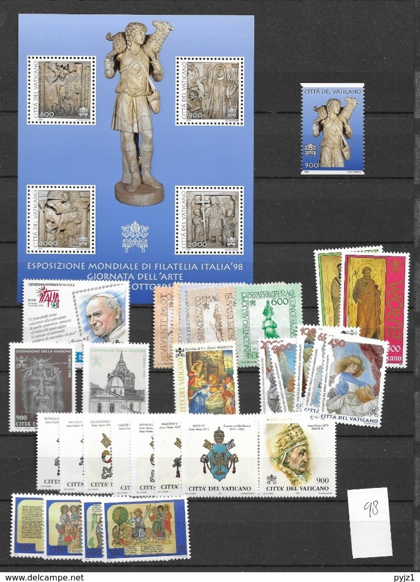 1998 MNH Vaticano, Vatikanstaat, Year Collection, Postfris** - Années Complètes
