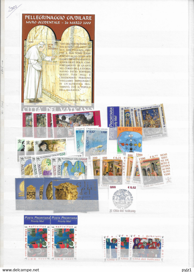 2001 MNH Vaticano, Vatikanstaat, Year Collection, Postfris** - Années Complètes