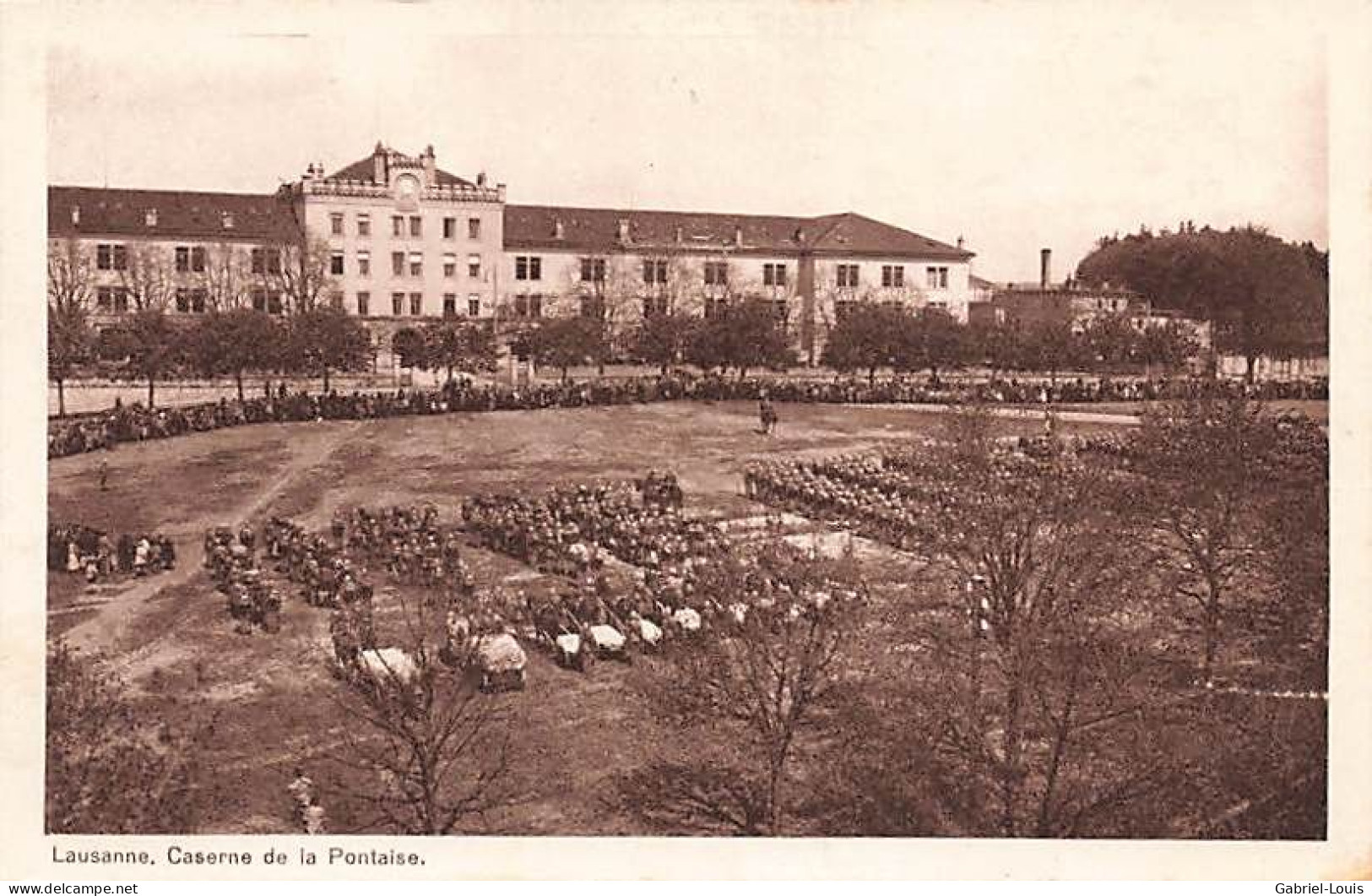 Lausanne Caserne De La Pontaise 1925  Attelages Armée Suisse Militaria - Schweizer Armee - Lausanne