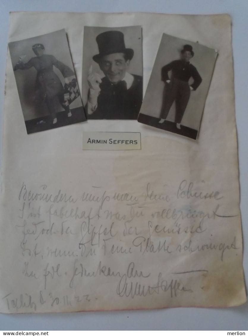 ZA452.4  CIRCUS  MEMORABILIA  - ARMIN SEFFERS    - Autograph  -1922 Cirque  Zirkus -  Teplitz 1922 - Acteurs & Comédiens