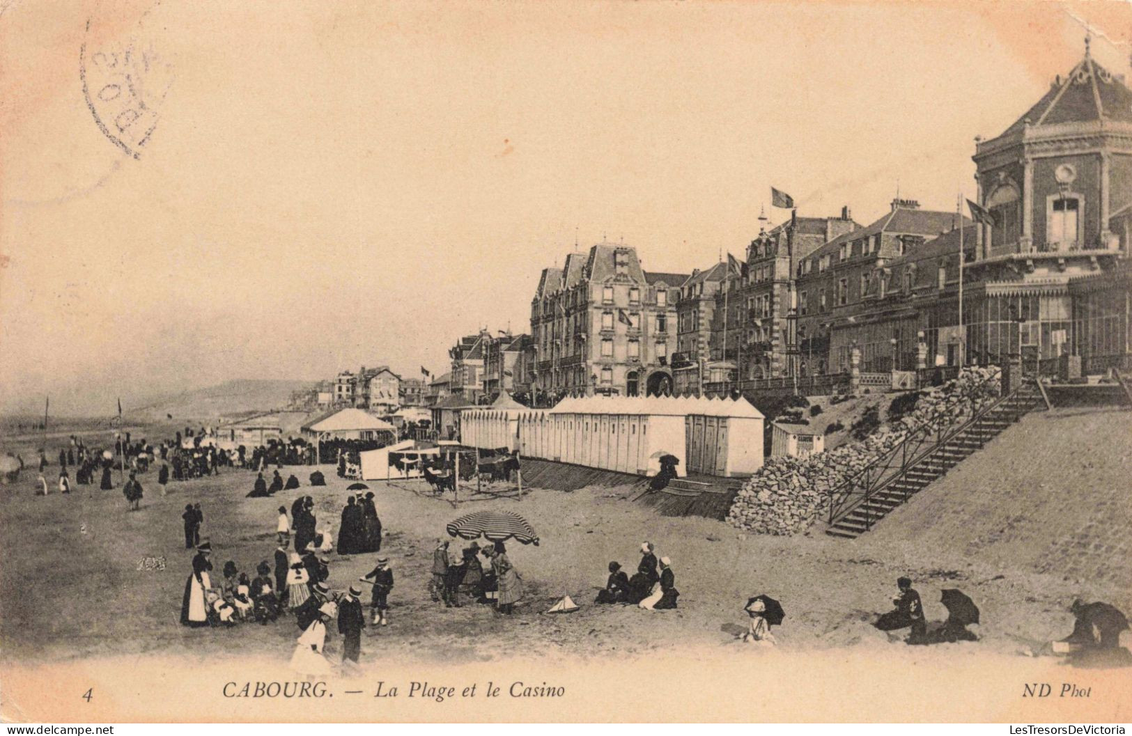 FRANCE - Cabourg - La Plage Et Le Casino - Animé - Carte Postale Ancienne - Cabourg