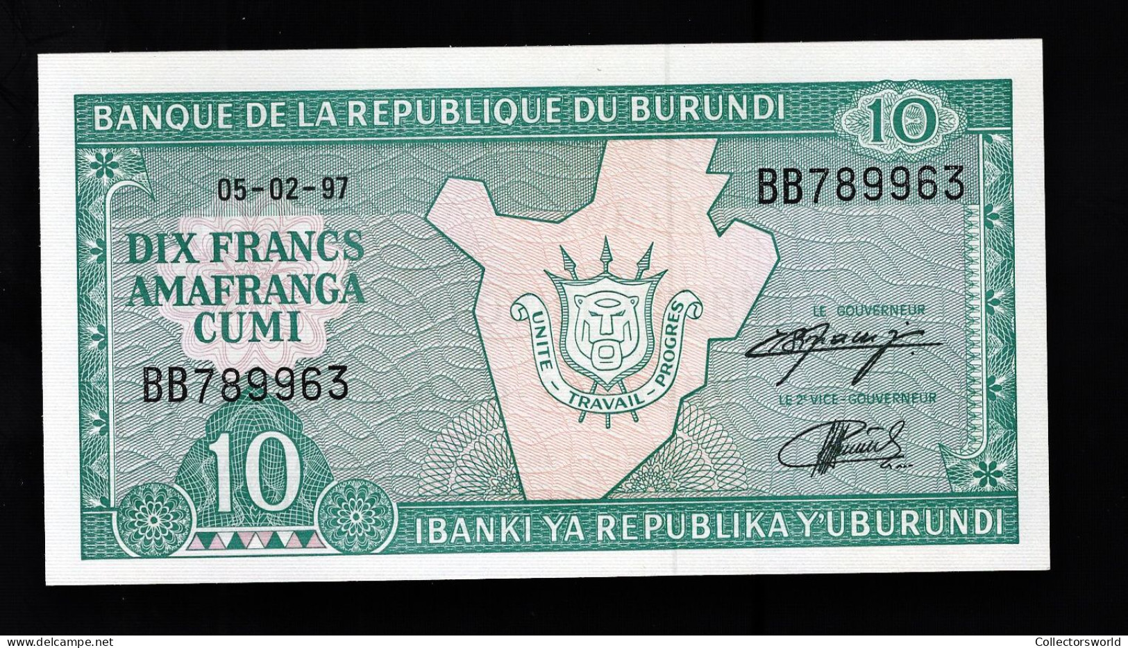 Burundi 10 Francs 1997 P33 UNC - Burundi