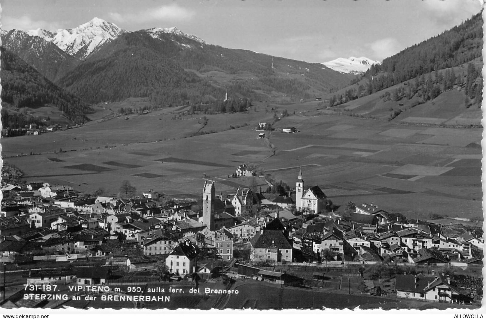 22895 " VIPITENO SULLA FERR. DEL BRENNERO " PANORAMA-VERA FOTO-CART.NON SPED. - Vipiteno