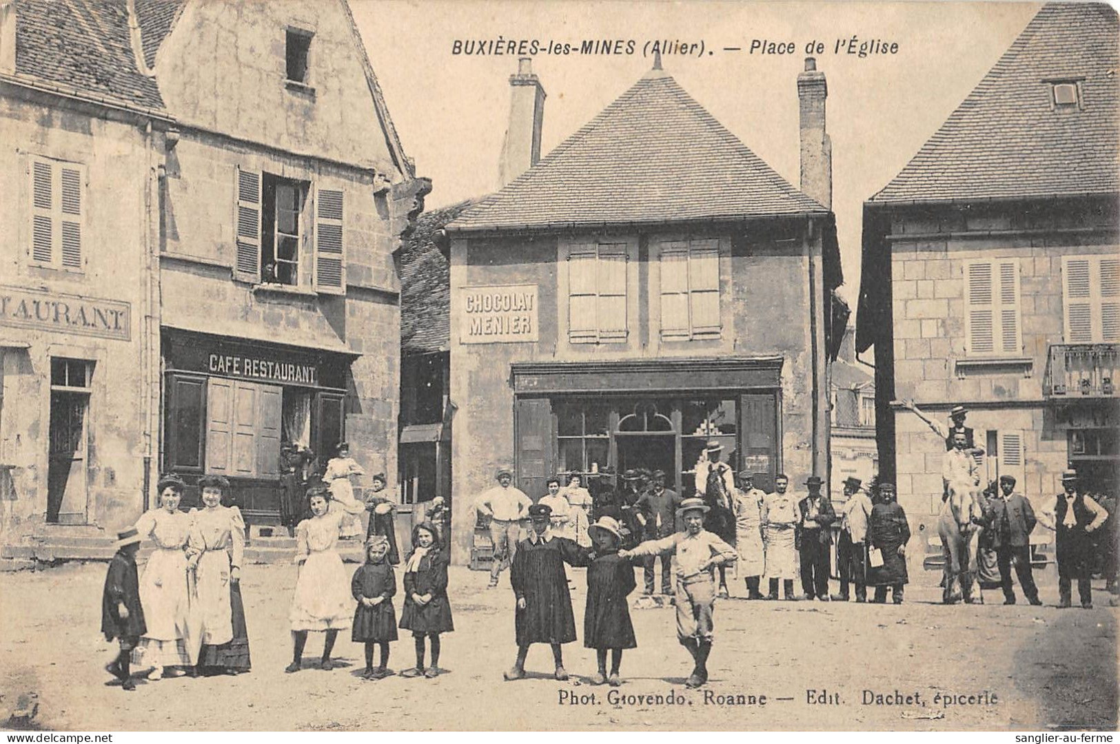 CPA 03 BUXIERES LES MINES / PLACE DE L'EGLISE - Sonstige & Ohne Zuordnung