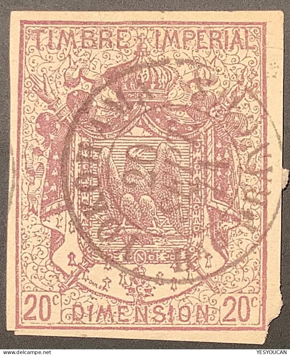 YOKOHAMA BUREAU FRANÇAIS1871 RRR ! France Timbre Fiscal Dimension/mandat Postal(Japon BFE Japan French P.o Revenue Stamp - 1849-1876: Classic Period