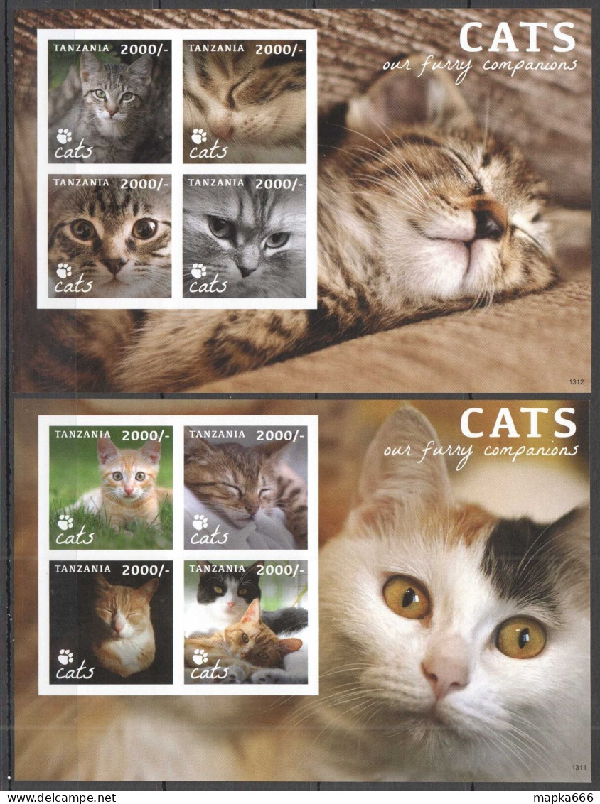 Ss0948 Imperforate 2013 Tanzania Fauna Furry Cats Fauna Animals 2Kb Mnh - Chats Domestiques