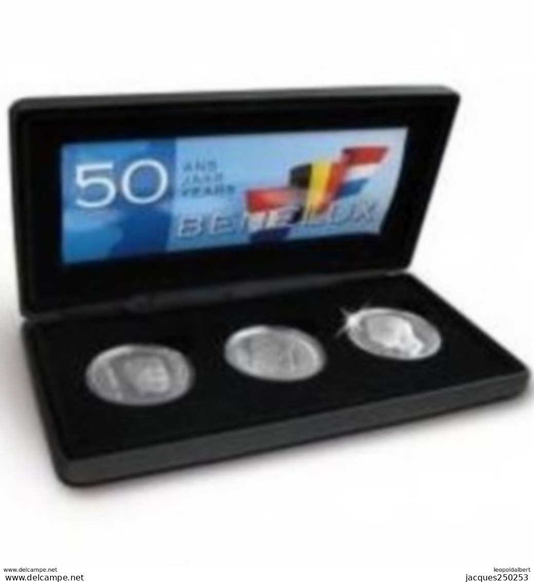 50 Ans Du Benelux 1994 En Argent 250 Francs Belges, 250 Francs Luxembourgeois, 10 Florins - Colecciones