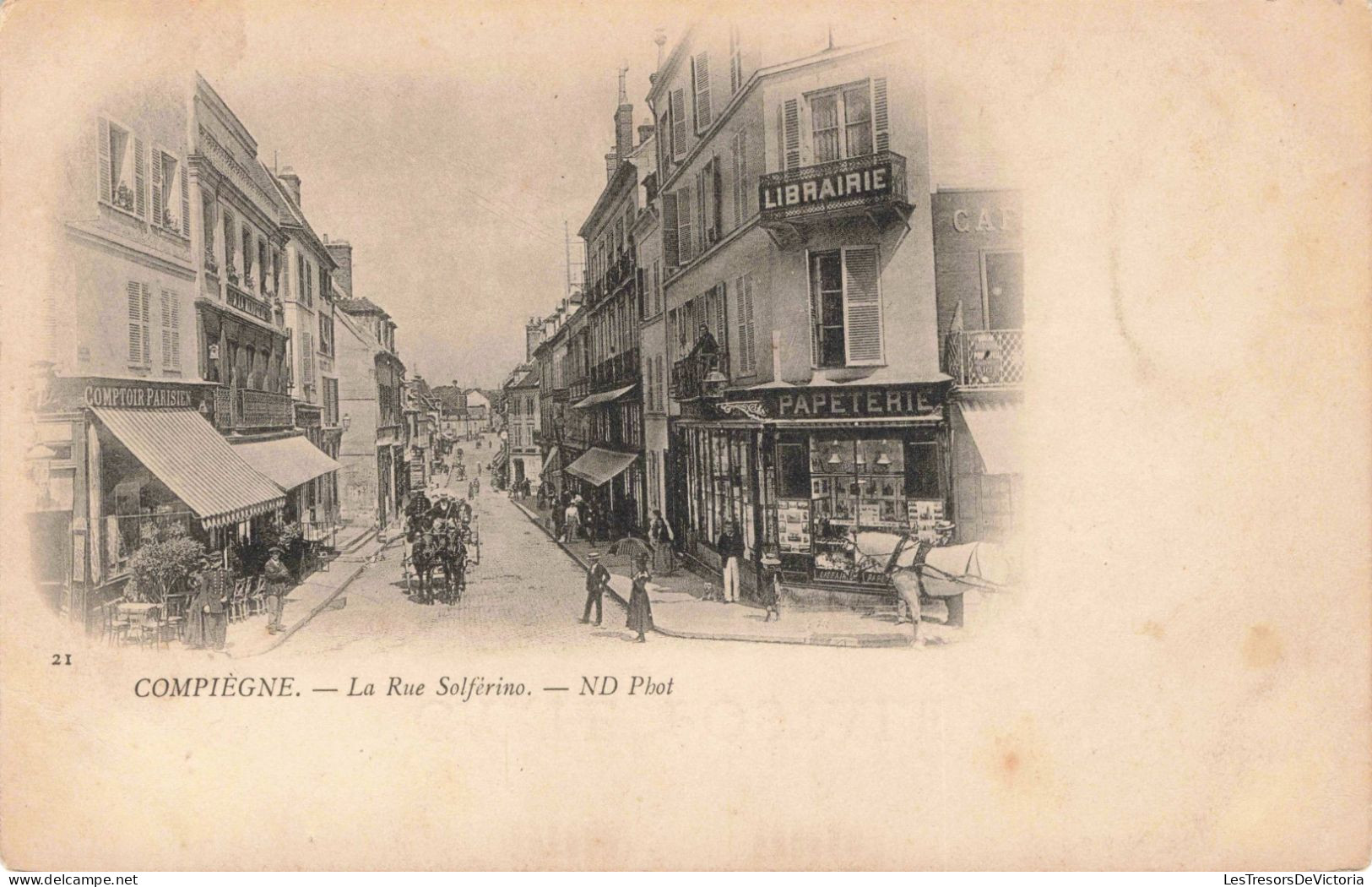 FRANCE - Compiègne - La Rue Solférino - Animé - Carte Postale Ancienne - Compiegne