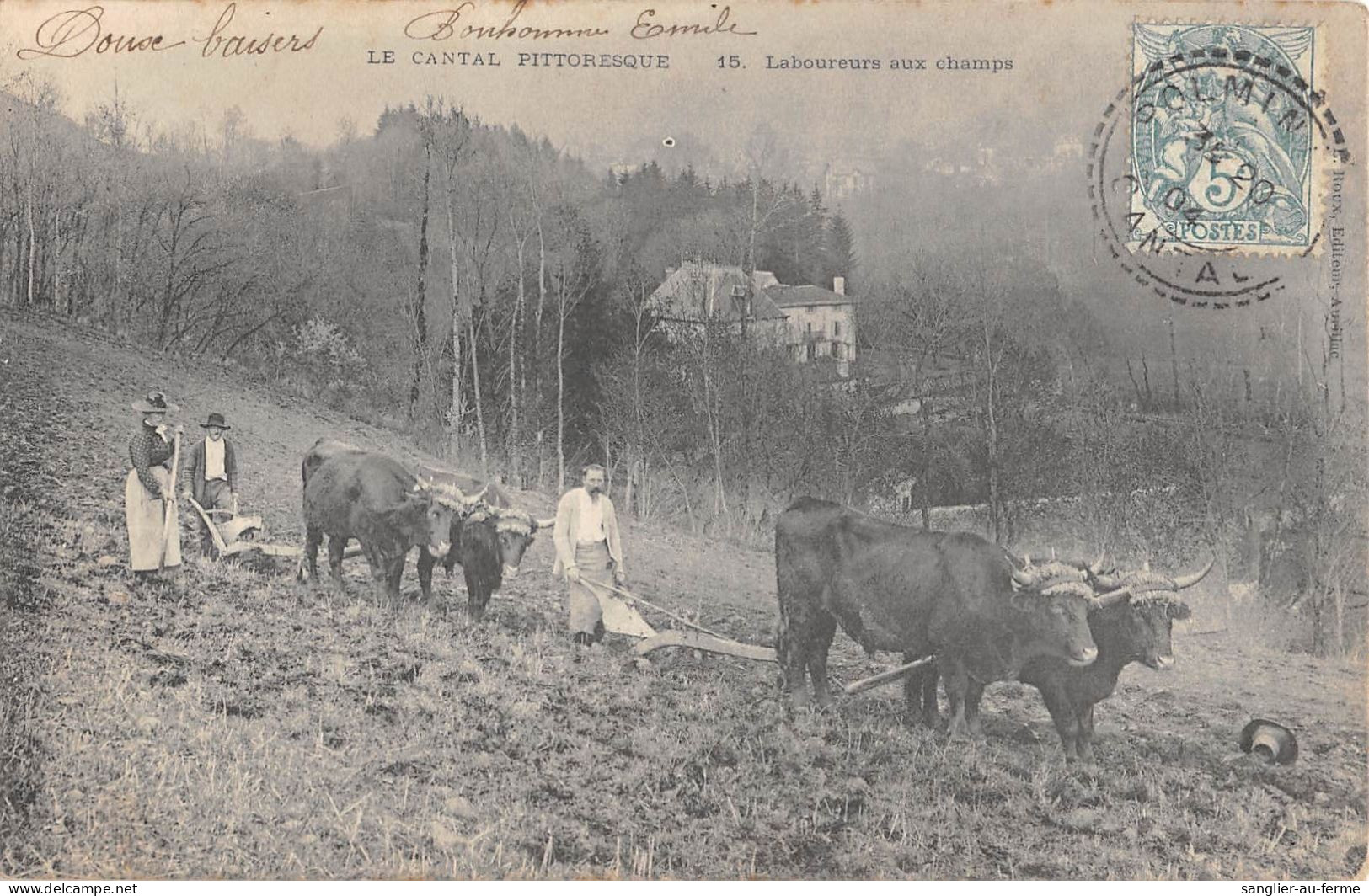 CPA 15 LE CANTAL PITTORESQUE / LABOUREURS AUX CHAMPS - Andere & Zonder Classificatie