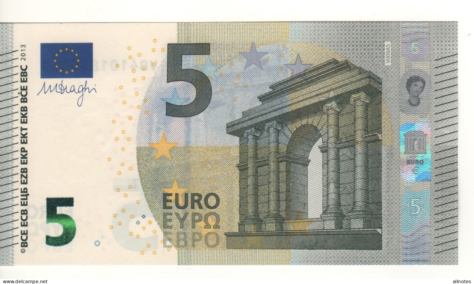 5 EURO  “Spain”    DRAGHI    V 009 A5    VB4101855049   /  FDS - UNC - 5 Euro